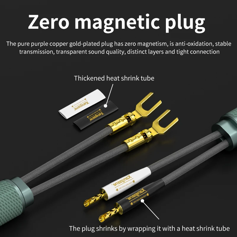 

5500 B-Y 1pair 6N single crystal copper speaker wire banana plug Y plug speaker power amplifier CD