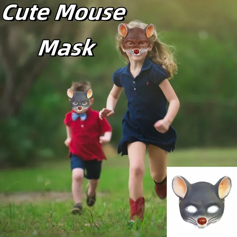 

Carnival Grey Rat Mask, Rat Head Mask Half Face Mask Animal Mouse Mask Animal Mask 3D Mouse Mask Halloween Mask