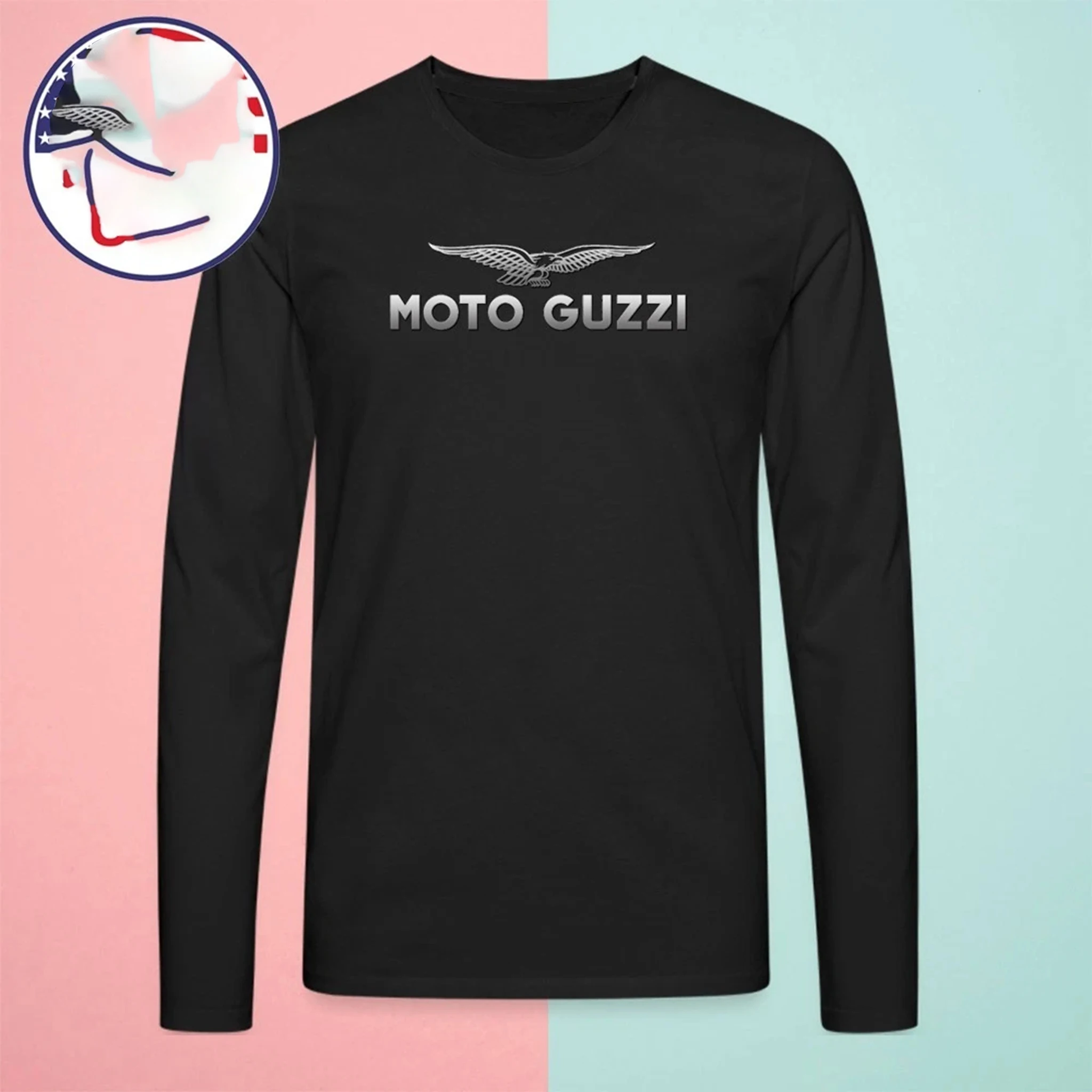 

Men's Long Sleeve Sweatshirt for Spring Autumn Winter, 2026 Trendy MOTO GUZZI Print, Versatile Top for Home & Out