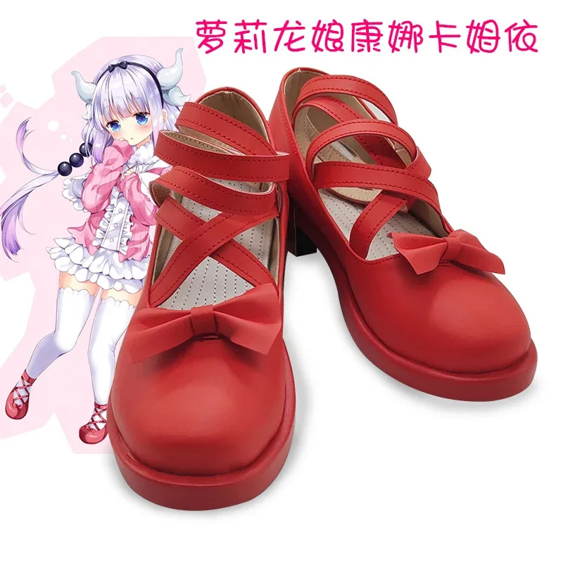Disfraz de Miss's Dragon Kanna Kamui, zapatos, pelucas para mujer, Kobayashi san Chi sin uniformes de sirvienta, vestido de Lolita om [8