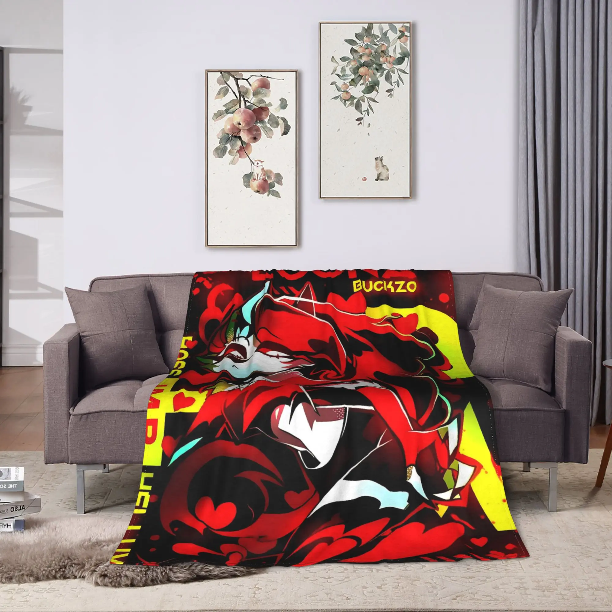 Helluva Boss Loona Blanket  Picnic Flannel Throw Blanket For Couch Bed Warm Design Quality Bedspread Gift Idea