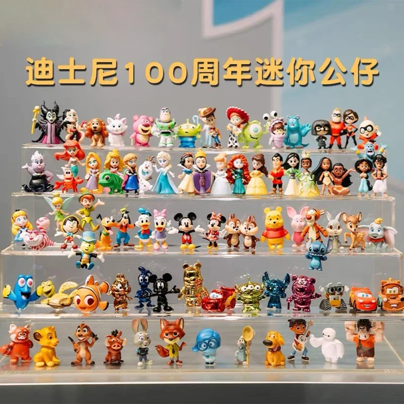 Disney Mini Bean 100th Anniversary Series Blind Box Anime Figure 72 Basic+8 Hide Lucky Mystery Box Dolls Limited Collection Gift