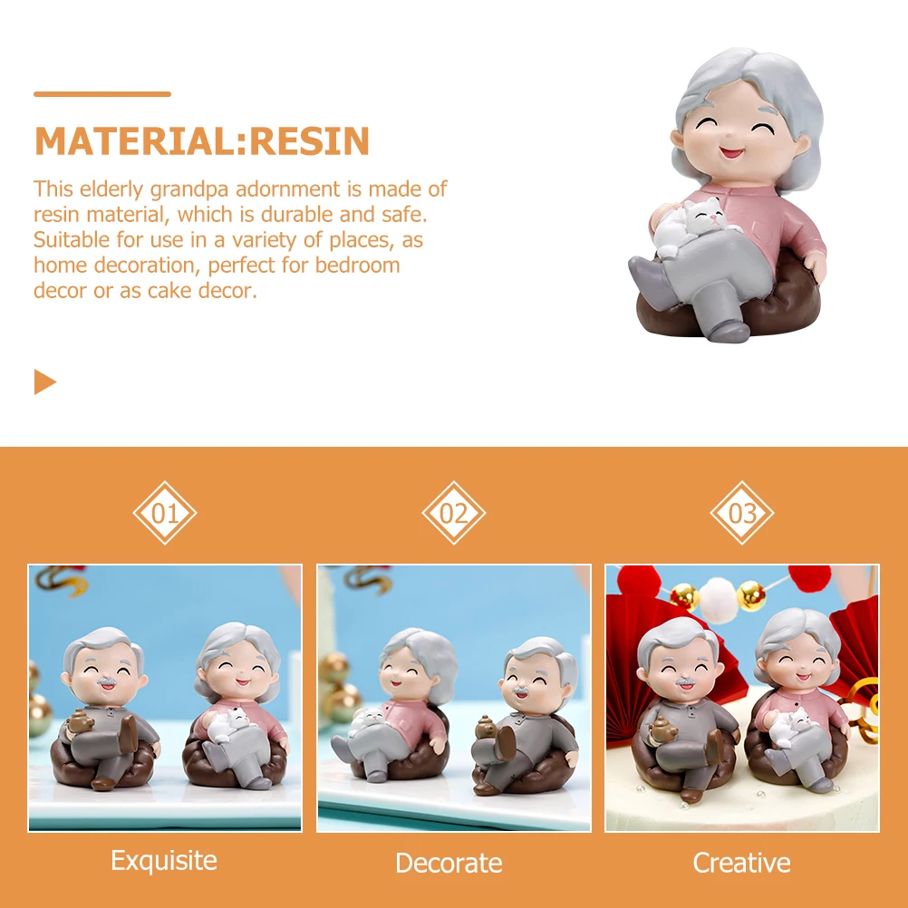 

Resin Grandma Statue Lightweight Portable Interior Car Desk Bookshelf Decoration Wedding Anniversary Party Gift