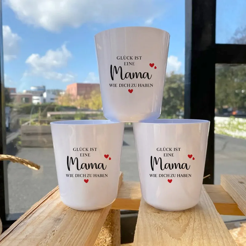 GLÜCK IST EINE Mama WIE DICH ZUHABEN Taza divertida de melamina para café Taza de cerveza para mujer Regalo de cumpleaños con refranes divertidos