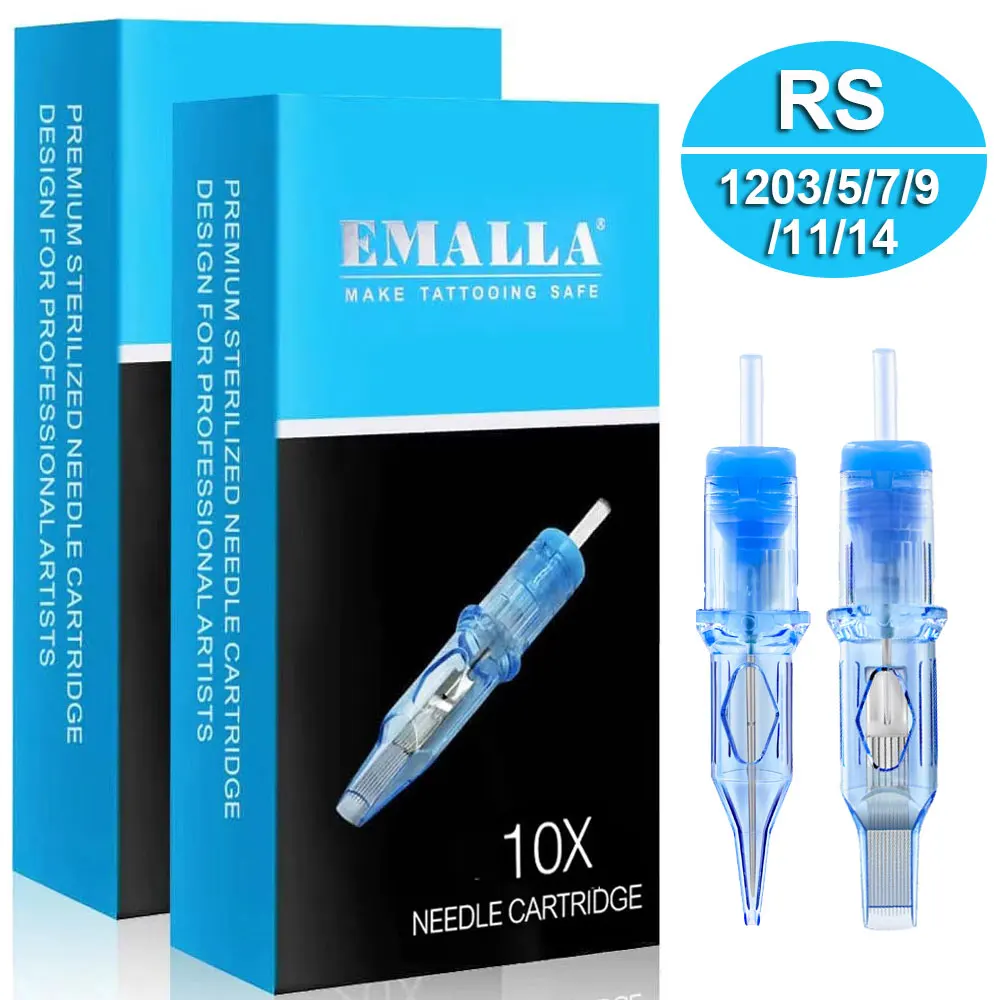 

EMALLA Eliot Tattoo Cartridge Needles Round Shader Disposable Sterilize Safety Tattoo Needle for Tattoo Machine Makeup Supply