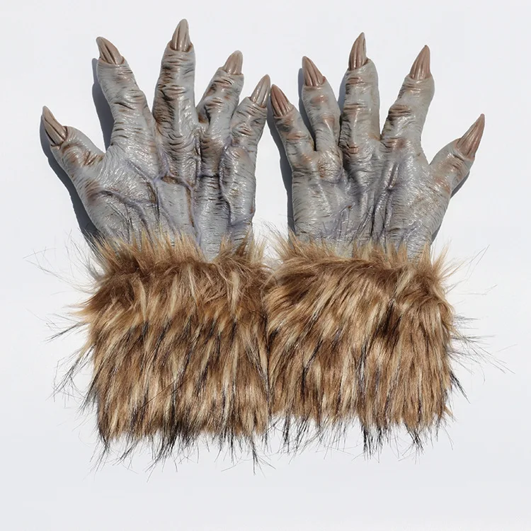 New Werewolf Gloves Latex Makeup Ball Party Terror Ghost Claw Decoration Halloween Werewolf Play Prop Cosplay Gloves Claw