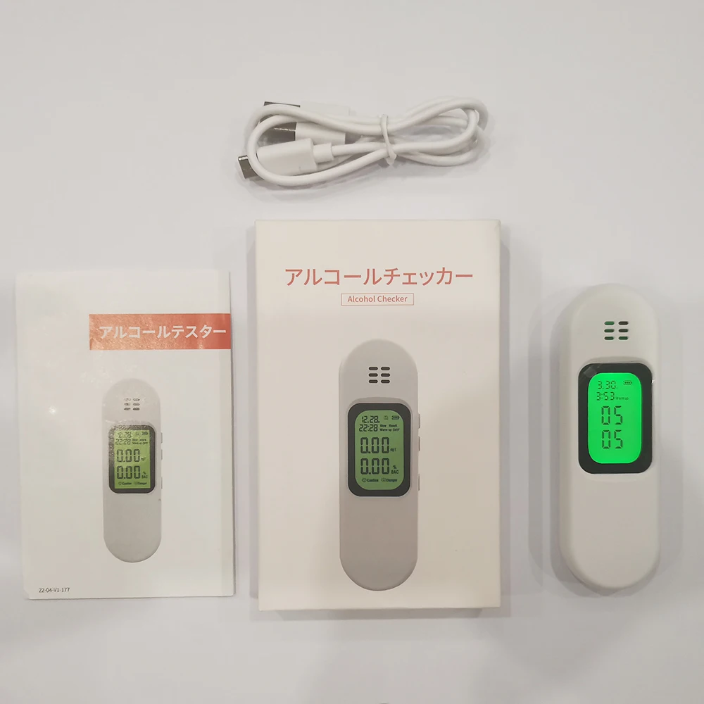 Professional High Accuracy Alcohol Concentration Detector Portable LCD Display Time/Date/Hazard Alert With USB Sharging Port