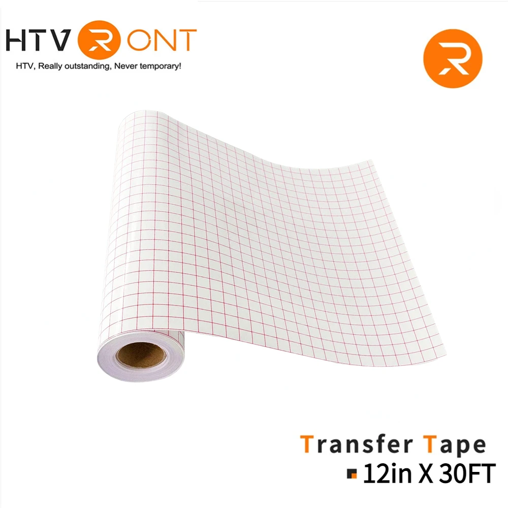 HTVRONT 12X30ft Clear Application Transfer Tape Red Alignment Grid Paper for Wall Glass Car Craft Art Decal Adhesive Vinyl DIY