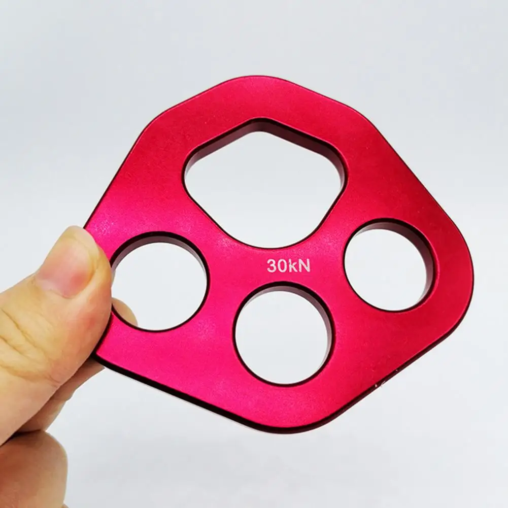 Rigging Plate 4-Hole 30KN Aluminum Alloy Force Plate Mountaineering Expansion Rope Splitter Rigging Climbing Accessories view 4