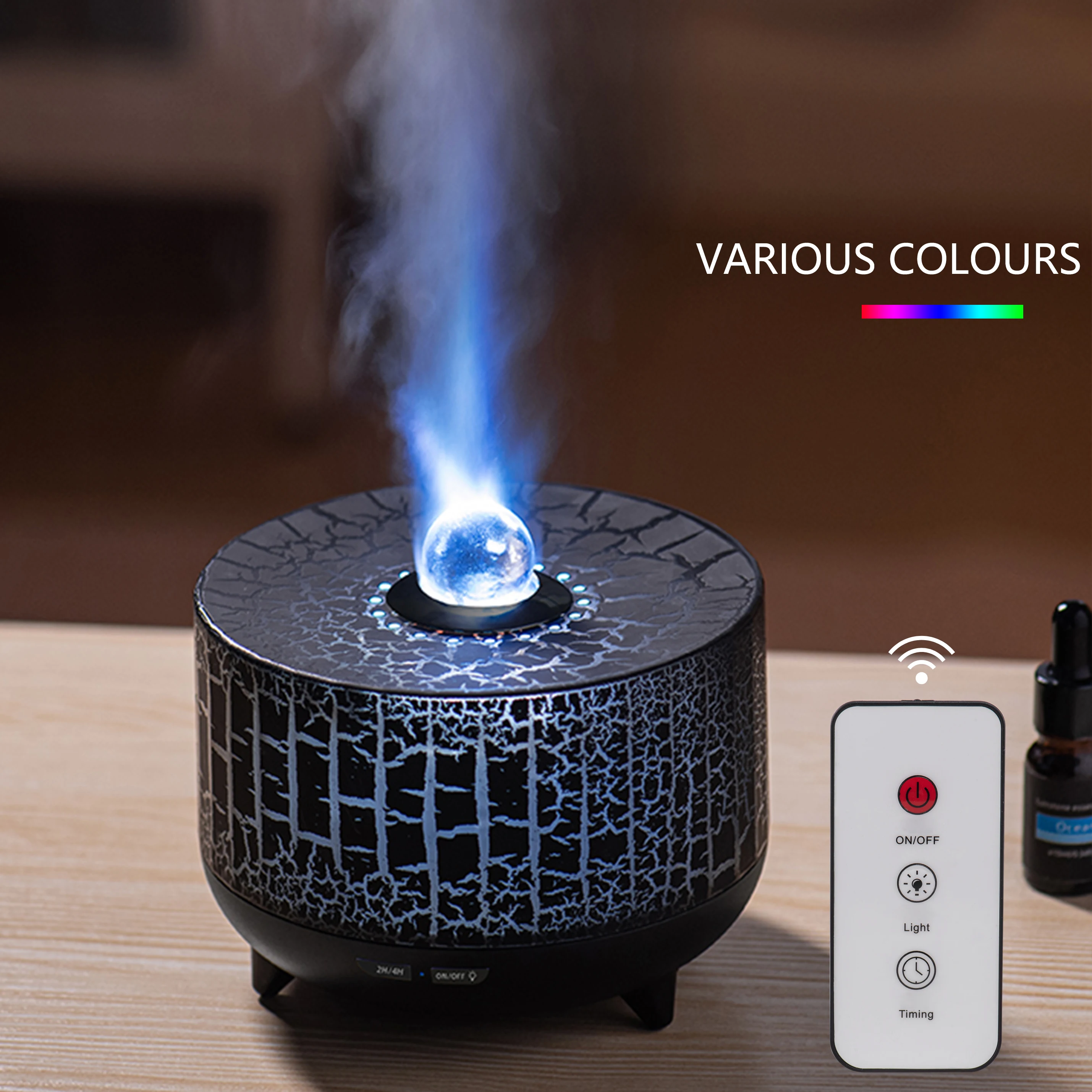 Use Flame Bead Defuser Humidifiers  230ml Ultrasonic 3D Flame Led Light Aroma Diffuser