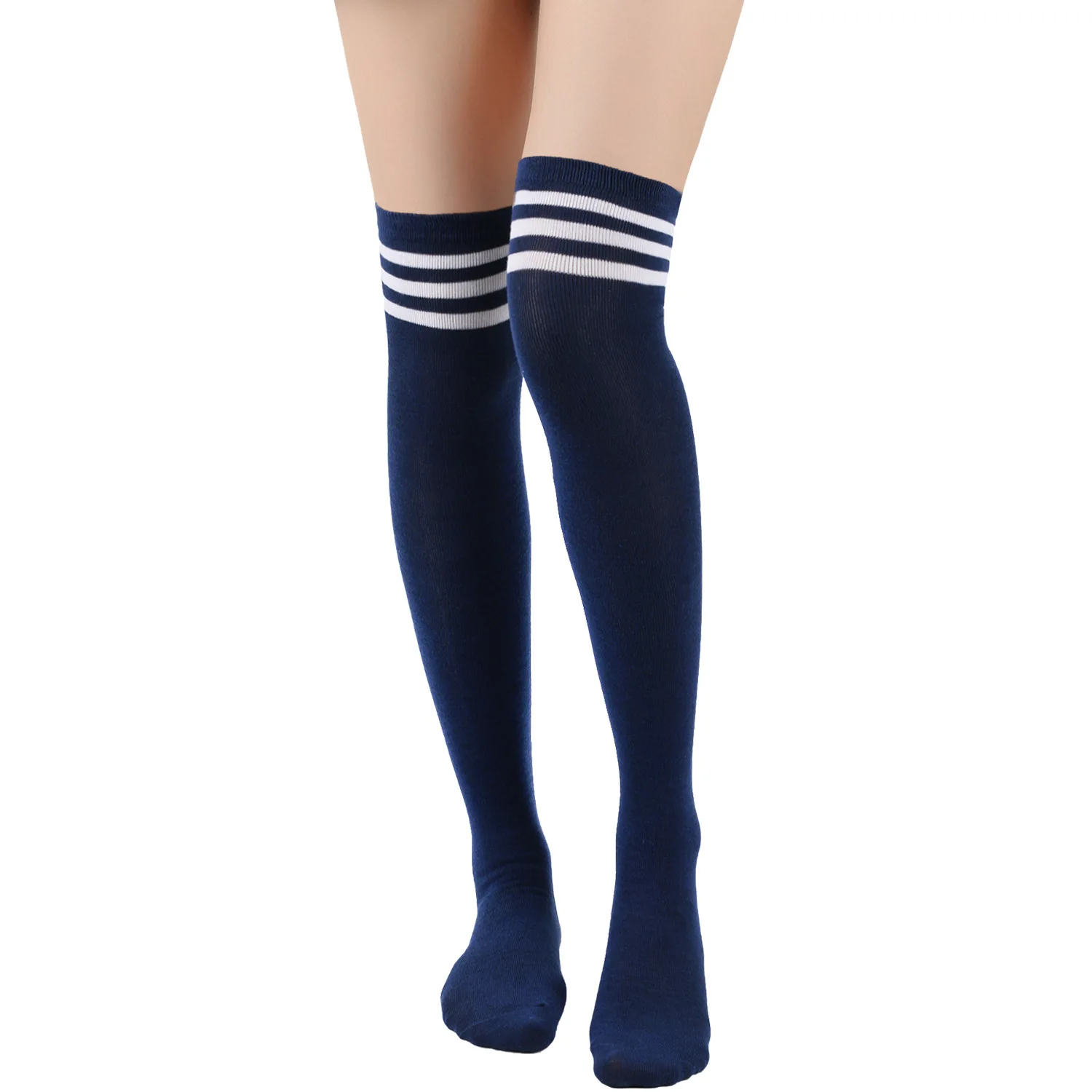 Women Socks Striped Socks Three Bars Academic Style Thigh Socks Stocking Performance Socks High Tube Women Socks