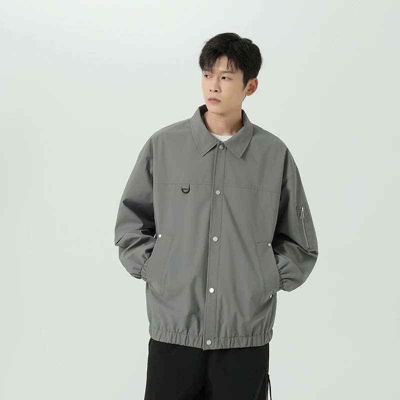 New Young Spring Autumn And Winter Versatile Baseball Collar Jacket Men Loose And Casual Korean Edition Fashion Thin Coat