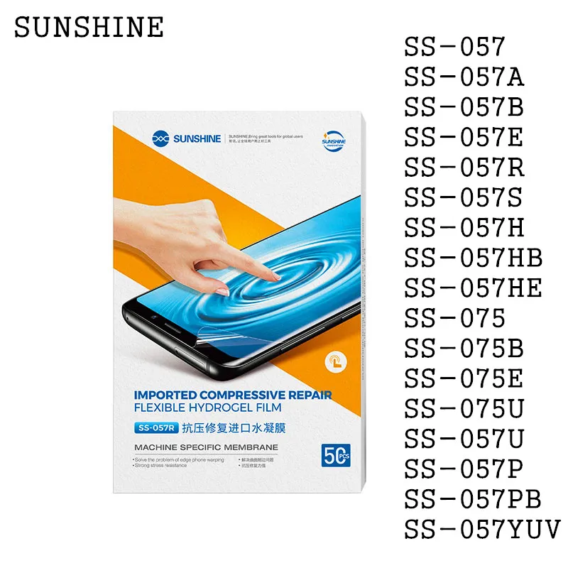 

Sunshine Flexible Hydrogel Film SS-075 SS-057A SS-057H SS-057R SS-057P Phone Screen Protective Film Use For Film Cutting Machine