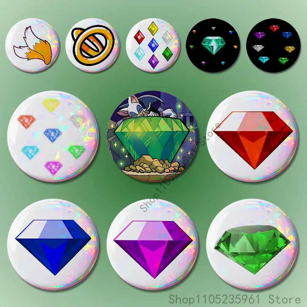 C-Chaos E-Emerald Ring Custom Badges 75mm 44mm 25mm Brooch Backpack Hat Pins Accessories Toys Valentine gift