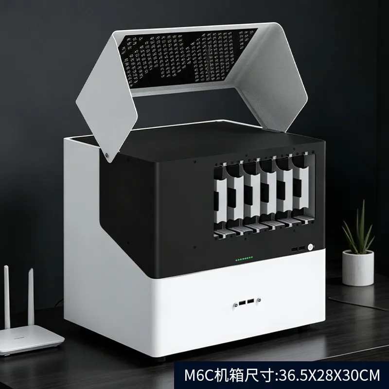 6-Bay NAS Storage Case SATA Backplane Server Chassis for MATX ITX Motherboard SFX PSU 2.5/3.5 HDD Enclosure
