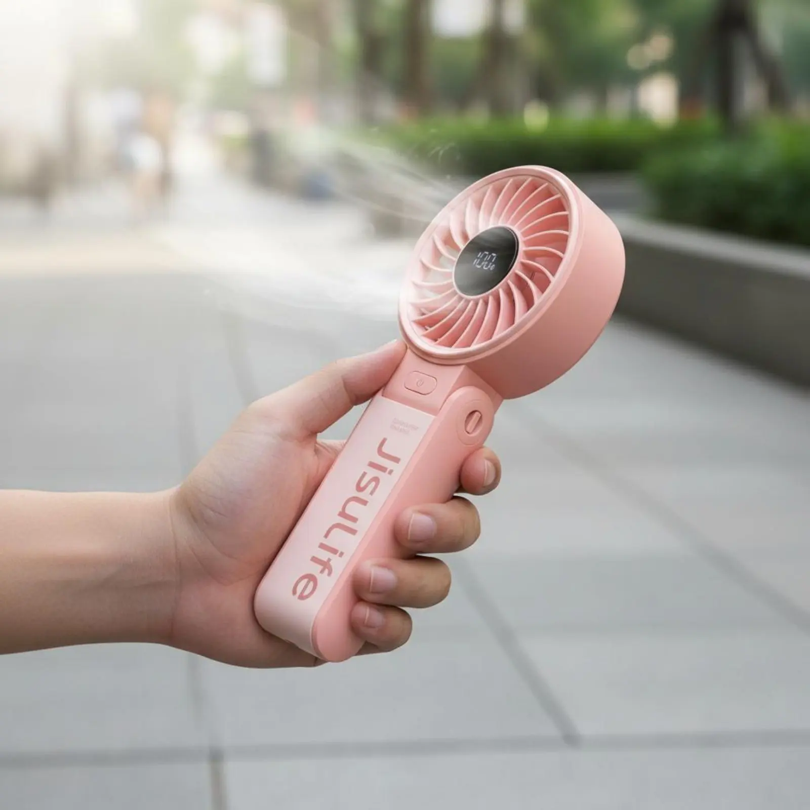 

USB Rechargeable Neck Fan 5000mAh Battery Foldable Neck Fan Personal Cooling Strong Air Circulation 5 Speed Settings for Travel