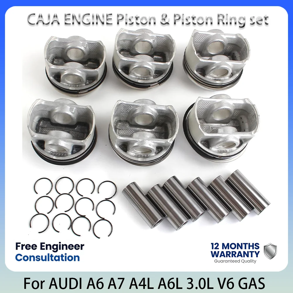 CAJA CGWD CGXB CTTA Engine Piston & Piston Ring set For AUDI A6 A7 A4L A6L 3.0L 3.0 L T V6 GAS 2008-2016 06E107066DM 06E107065DM