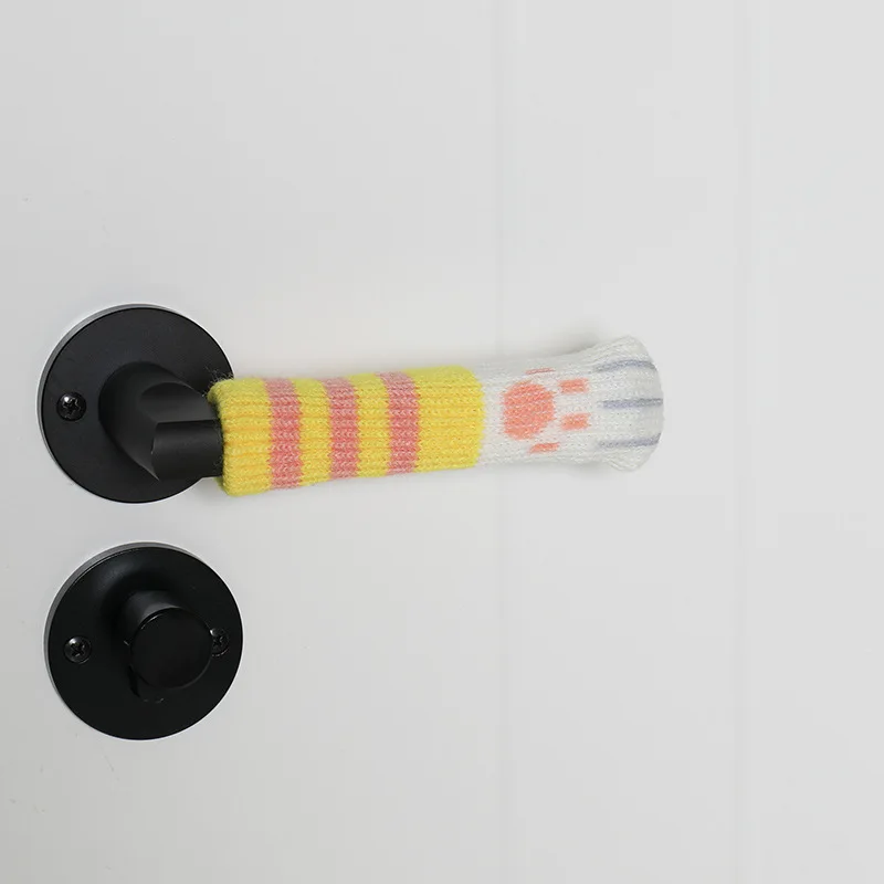 8Pcs Anti-collision Door Handle Cover Tools Knit Cat Claw-shaped Cover Protector Child Door Handle Gloves Home Accessories