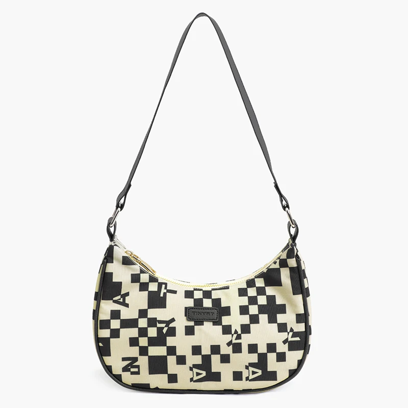 Women's Printed Shoulder Bag Compact Size Large Capacity Lightweight Fashion Crossbody Bag Travel Shopping Leisure Crescent Bag