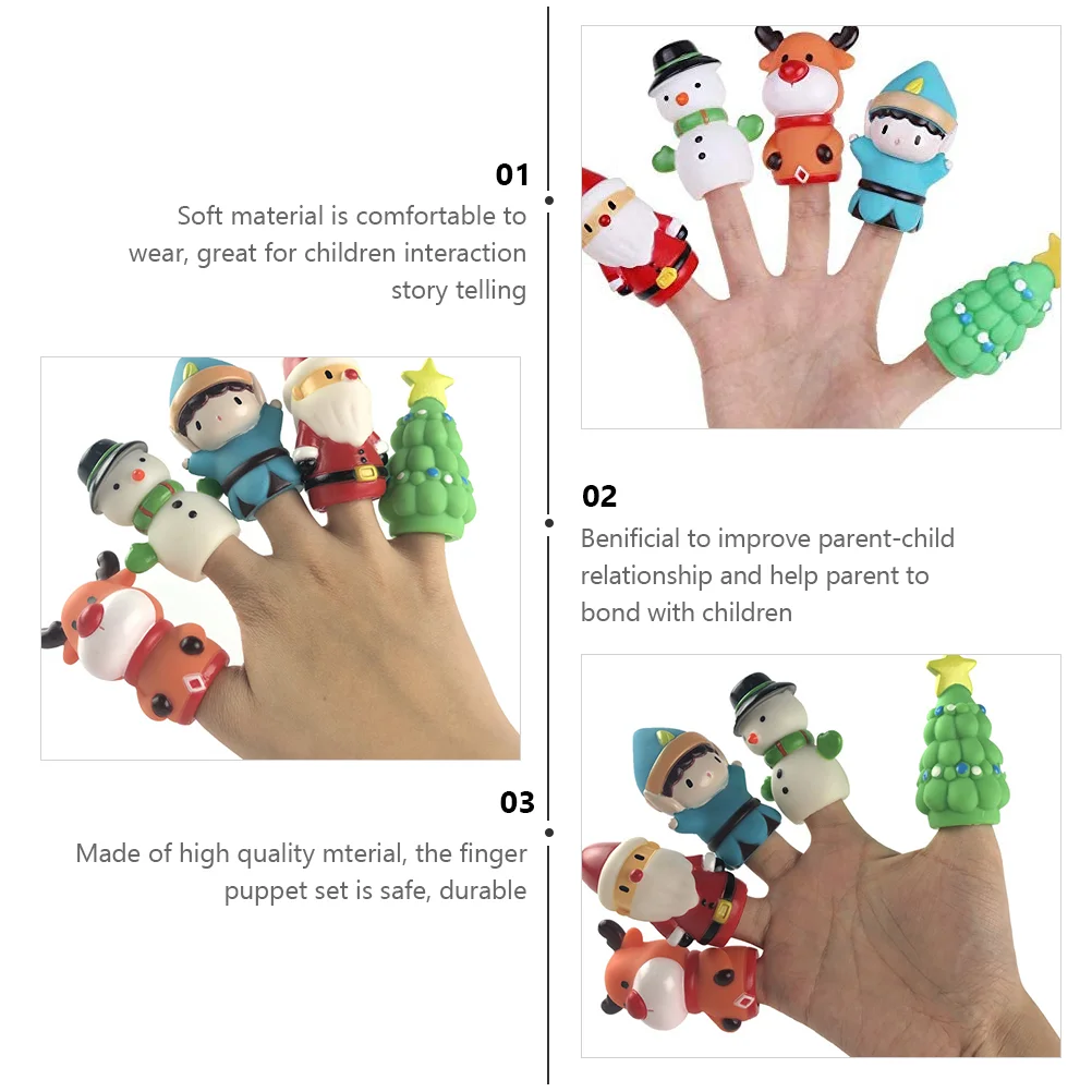 Criança role play suprimentos natal dedo figura de pelúcia brinquedos crianças fantoche dos desenhos animados