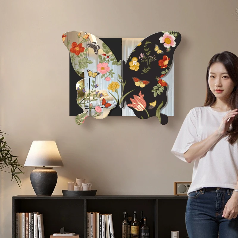 غطاء لوحة كهربائية على شكل فراشة عتيقة - لوحة زخرفية على الطراز العتيق لمرآة منزلقة للوحة المفاتيح وصندوق المرافق #4