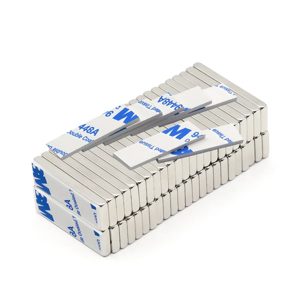 30x10x3mm N35 NdFeB Super Strong Block Neodymium Magnet With double-sided adhesive Powerful Refrigerator Magnets