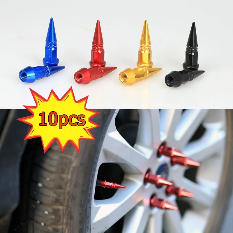 10 SZTUK Uniwersalne nakładki na zawory opon samochodowych i motocyklowych Pyłoszczelne nakładki na zawory Pokrywa Stylizacja samochodu Auto Akcesoria zewnętrzne