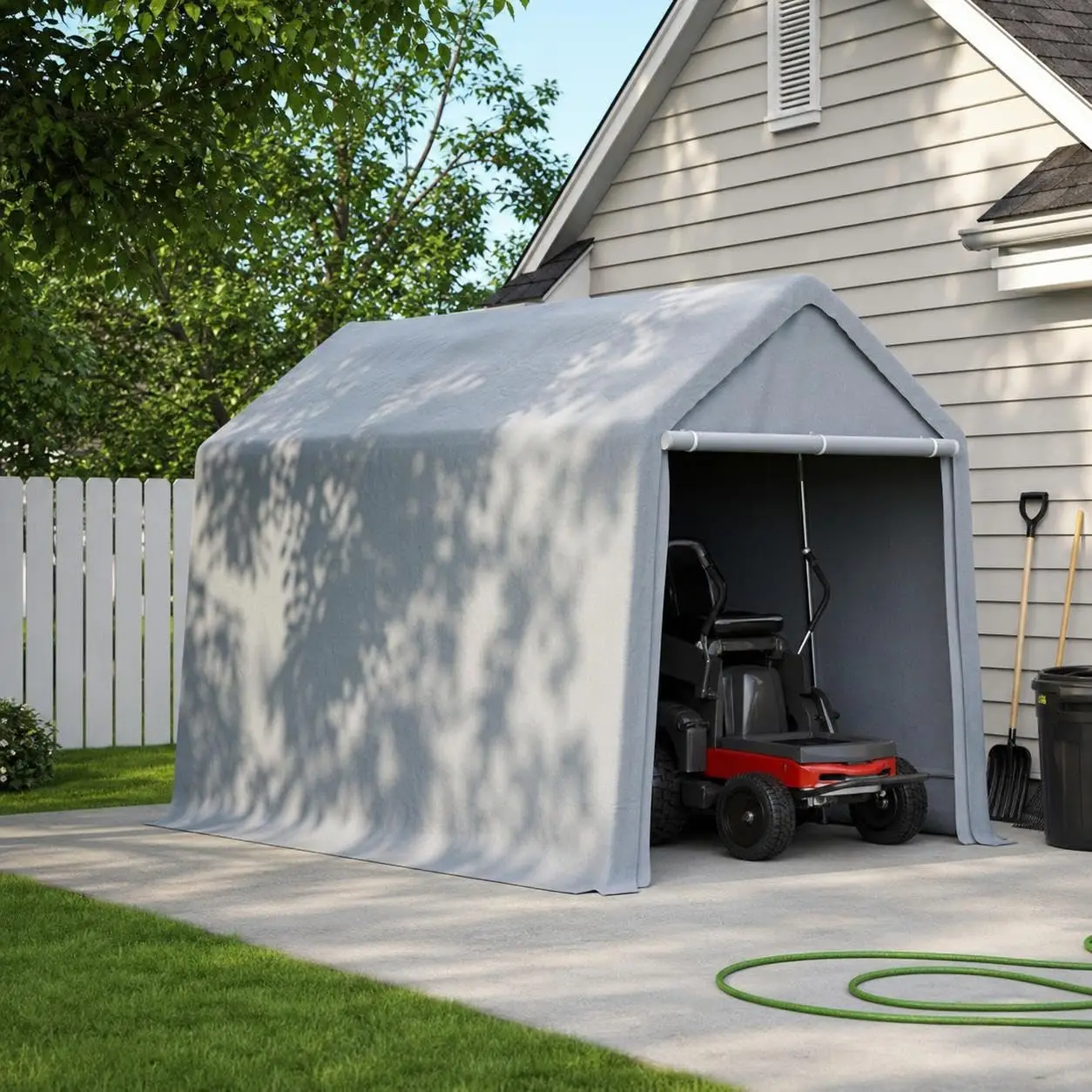 13x20 ft Heavy Duty Carport Zippered Door Waterproof UV-Resistant Portable Garage Car Motorcycle Bicycle, Customized