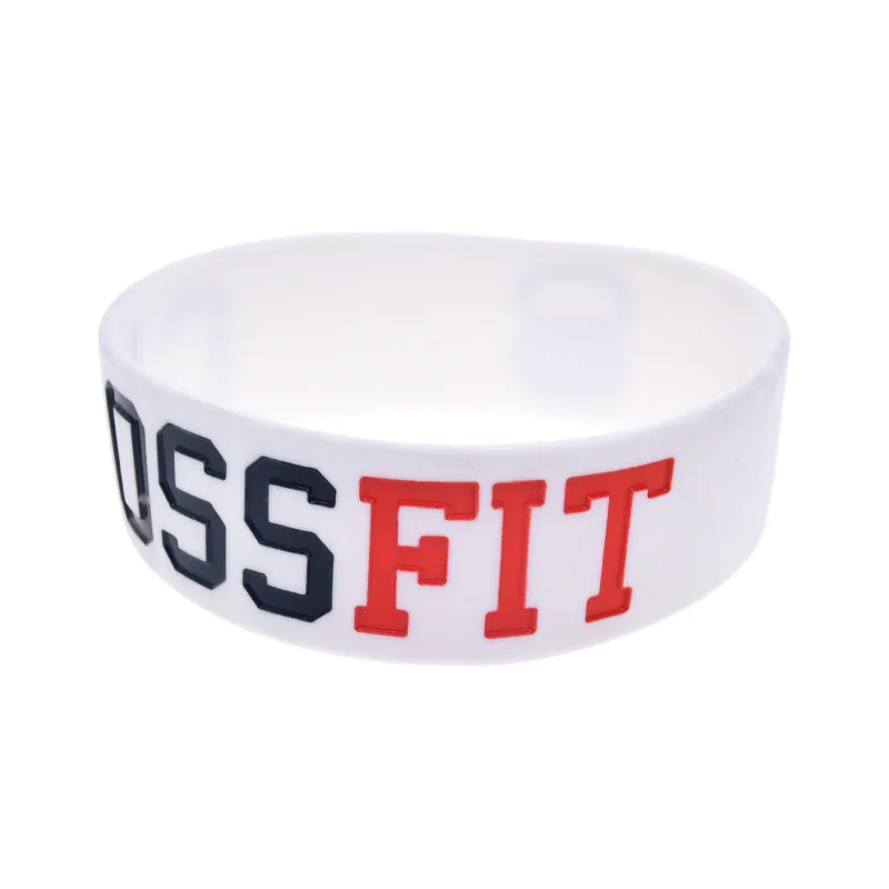 1 PC CrossFit Silicone Rubber Bracelet One Inch Wide Sport Gift Bangle