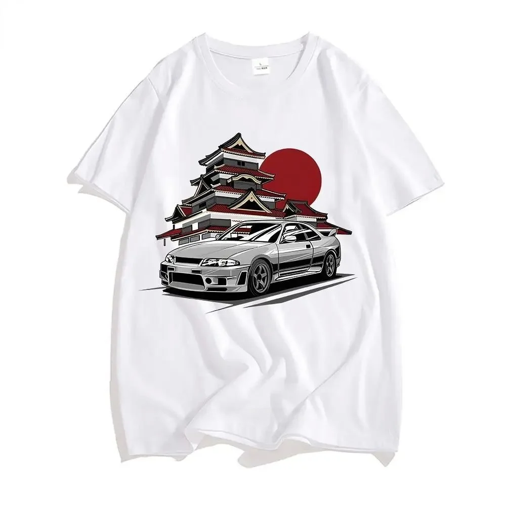 Initial D Men's round Collar T-Shirt Customizable Design Fujiwara Tofu Shop Style Hand-Painted Custom Clothing