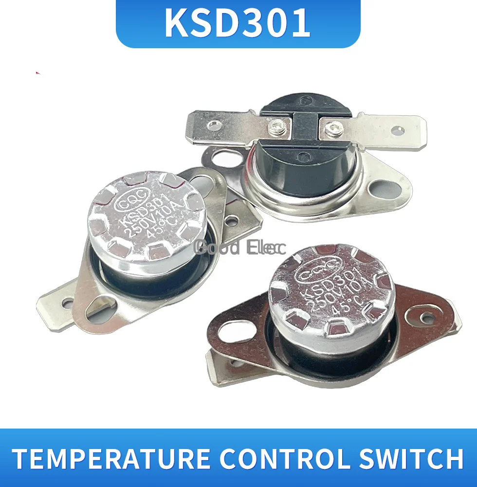 1PCS KSD301 10A 250V 40~135 degree Ceramic Normally Open/Normally Closed Temperature Switch Thermostat 45 55 60 65 70 75 80 85