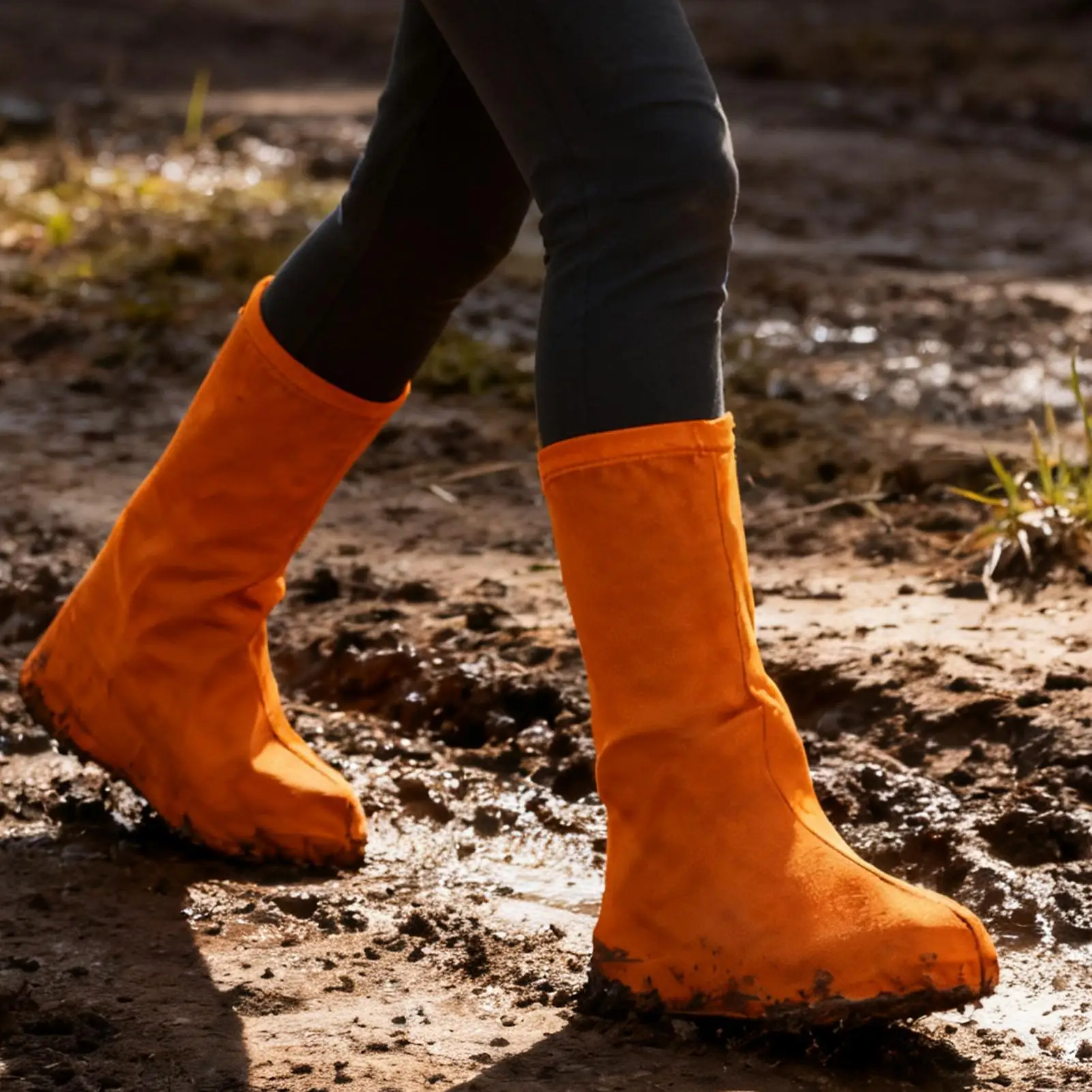 

Shoe Covers Reusable High Top Anti-Friction Protector Moisture Protection Shoe Protector Covers for Men Women Footwear Cycling