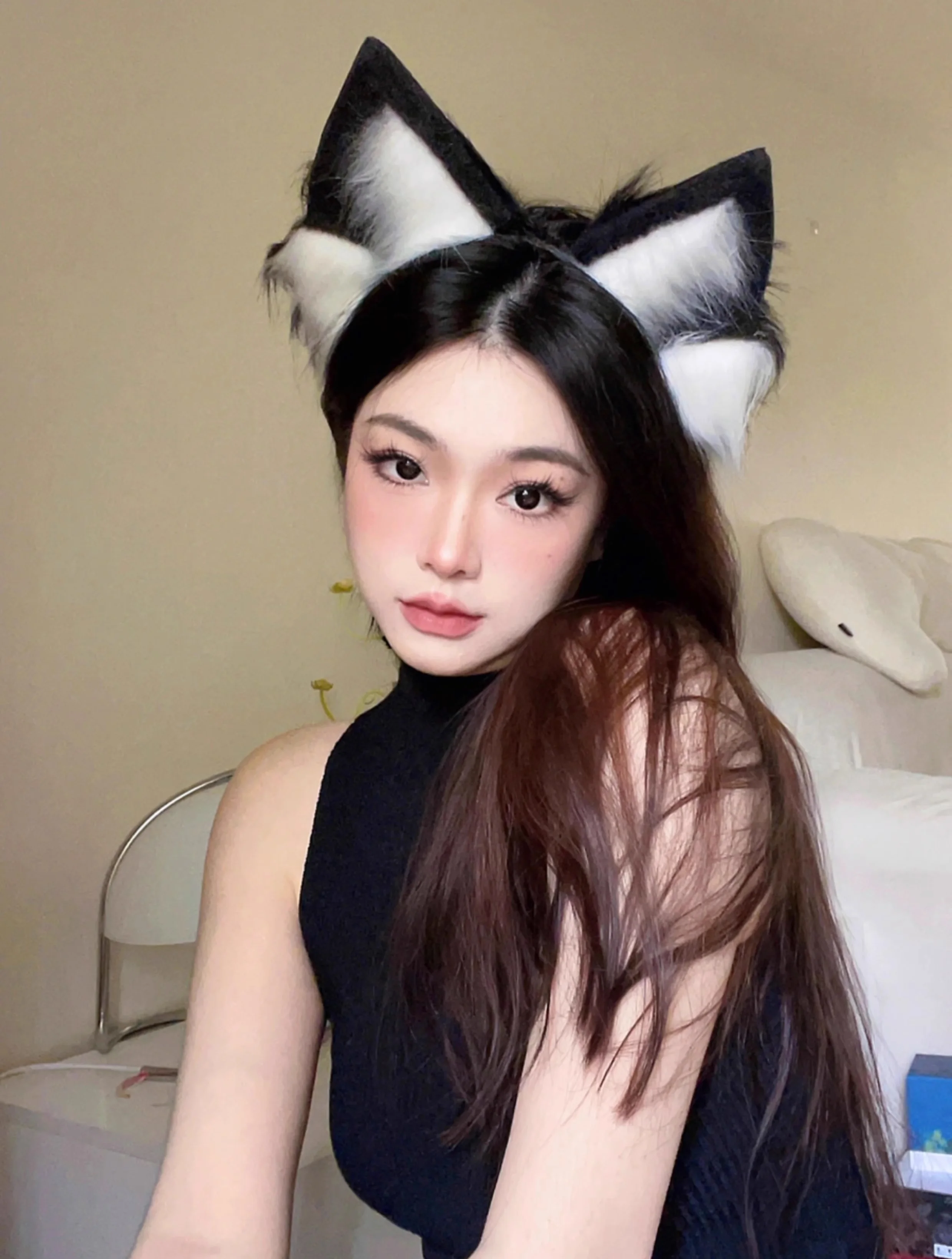 Bandeau oreilles de chat en peluche Neko, torche de lapin en peluche, épingle à cheveux d'oreille de loup, coiffure d'Halloween, bandeau mignon