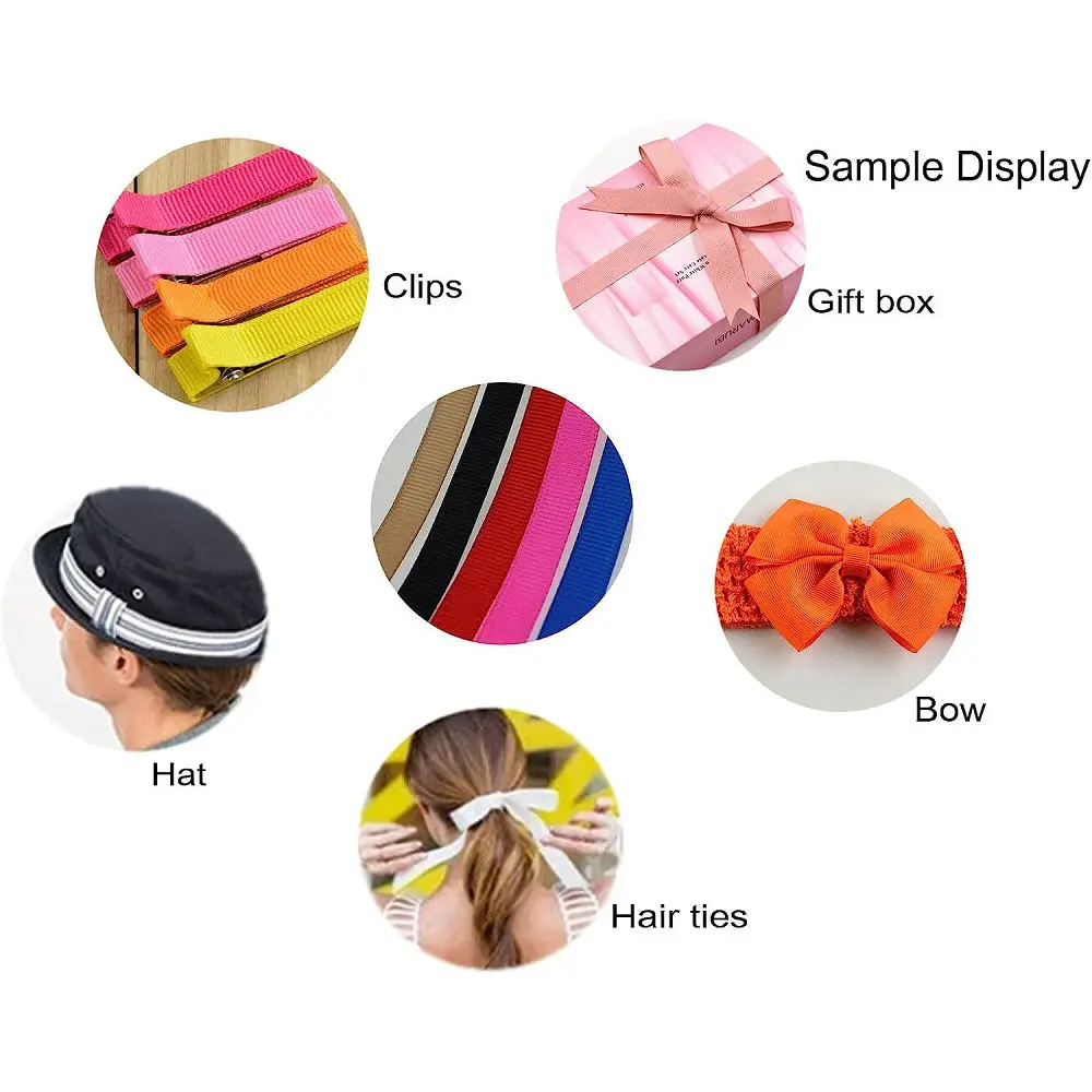 10 Meters Solid Grosgrain Ribbon Double Face Fabric for Gift Wrapping Wedding Decoration Sewing Crafts DIY Hair Bows Wholesale