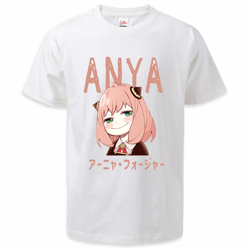 2024 Summer SPY X Family Anime Kawaii T-Shirts For Mens Tops Tees Girl Anya Forger Tshirt Hip Hop High Quality Tops Harajuku Tee