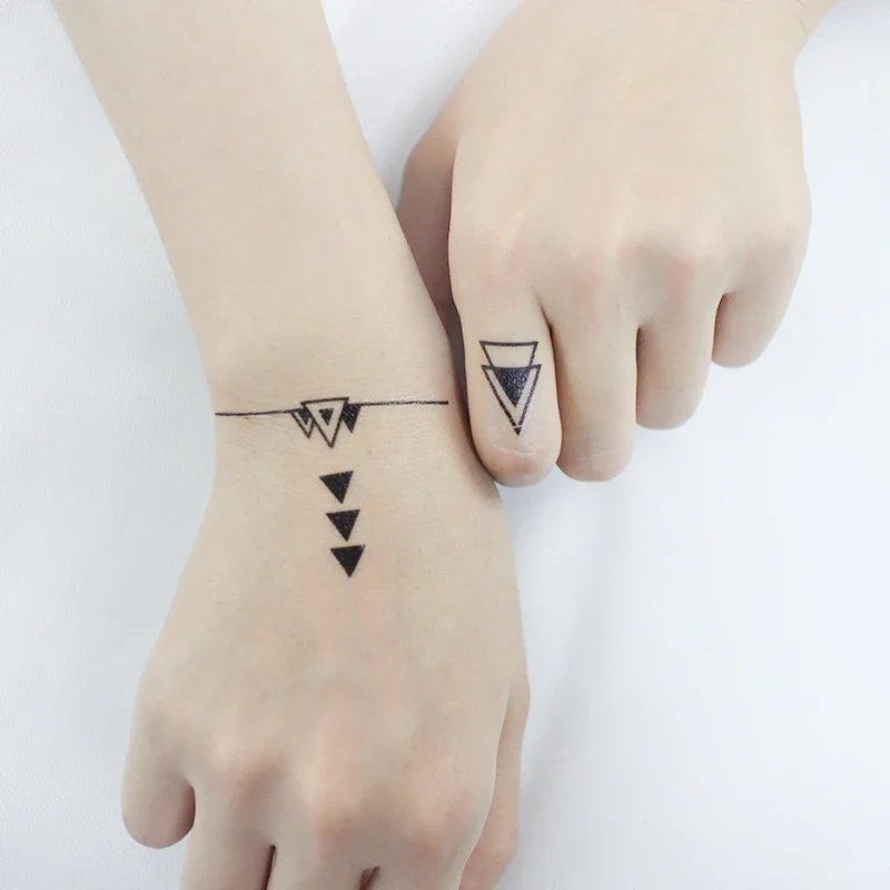 

Triangle Geometry Arrow Temporary Tattoo Sticker Waterproof Women Men Adults Fake Body Art New Design 10.5X6cm Kids Hand Tatoo