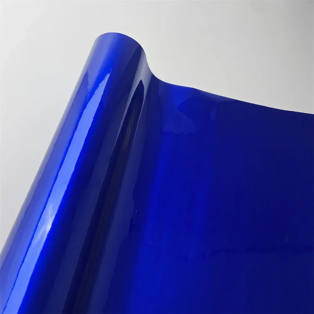Ultra Glossy Candy Vinyl Car Vehicle Wraps Gloss Metallic Blue Foil Film Air Bubble Free