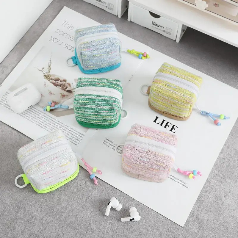 Cute Portable Earphone Case Small Thing Coin Purse Key Jewelry Mini Storage Bag Women Girls Pouch Kawaii Travel Bag Decorations