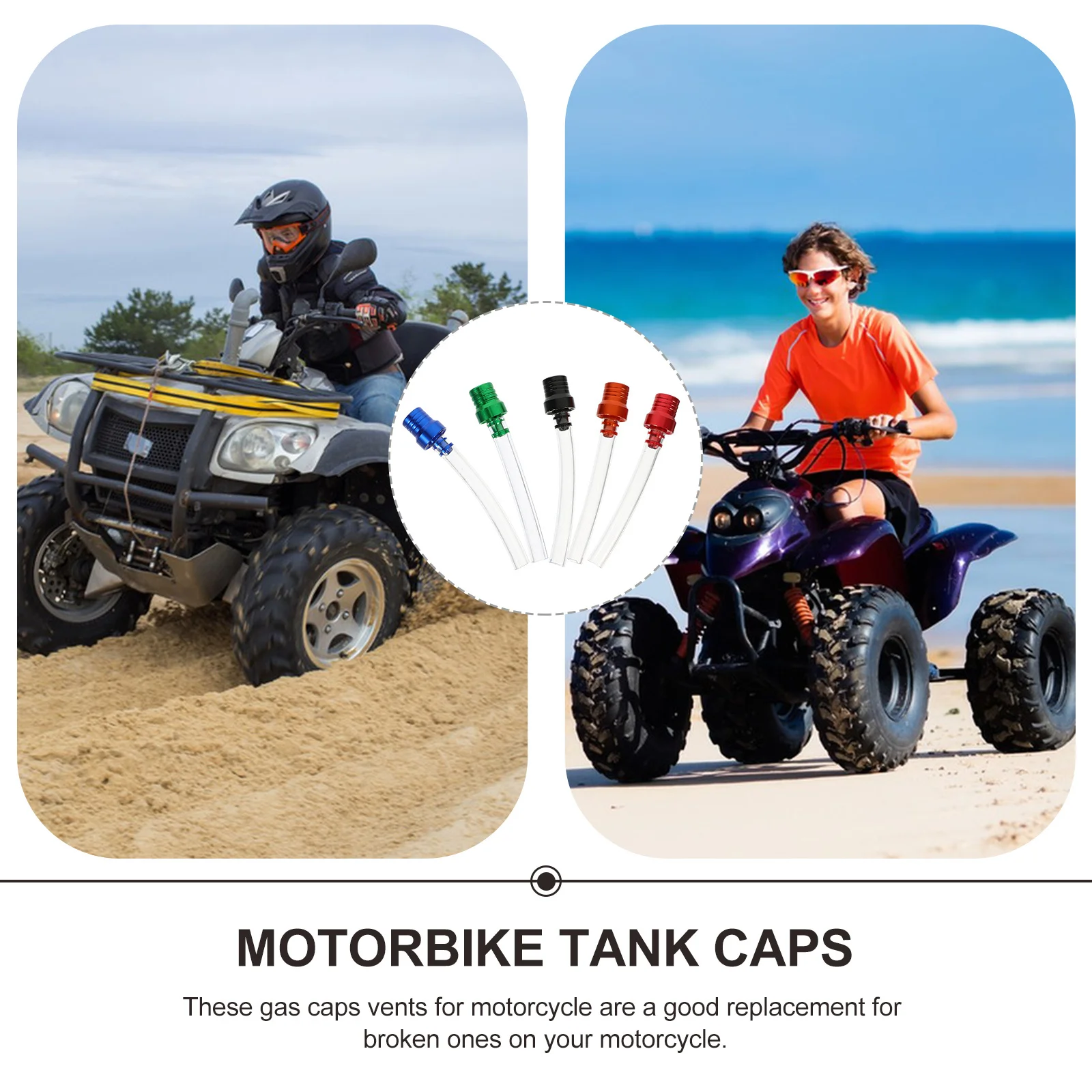 

5Pcs Fuel Tank Cap Accessories Motorcycle Vent Hose Motorcycle Gas Fuel Caps Replacement for Off-Road Motorbike Atv