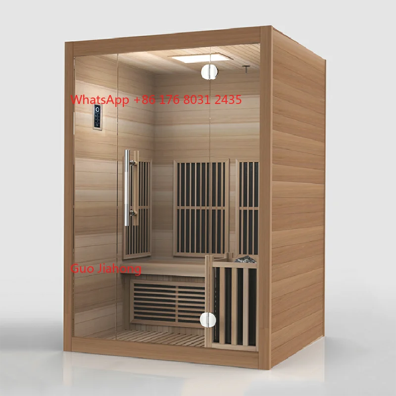 

Indoor Hammam Wood Steam Spa Sauna Room Hemlock 1-2 Person Indoor Combination Sauna Room Cedar Sauna Cabin