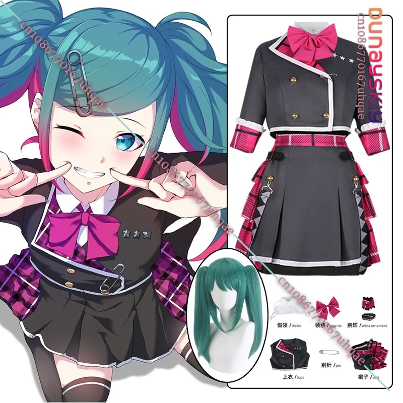 

Anime Game Project Sekai Cosplay Mikuuu Jirai Kei Costume JK School Uniforms Women's Dresses Halloween Disguise for Adult Girls