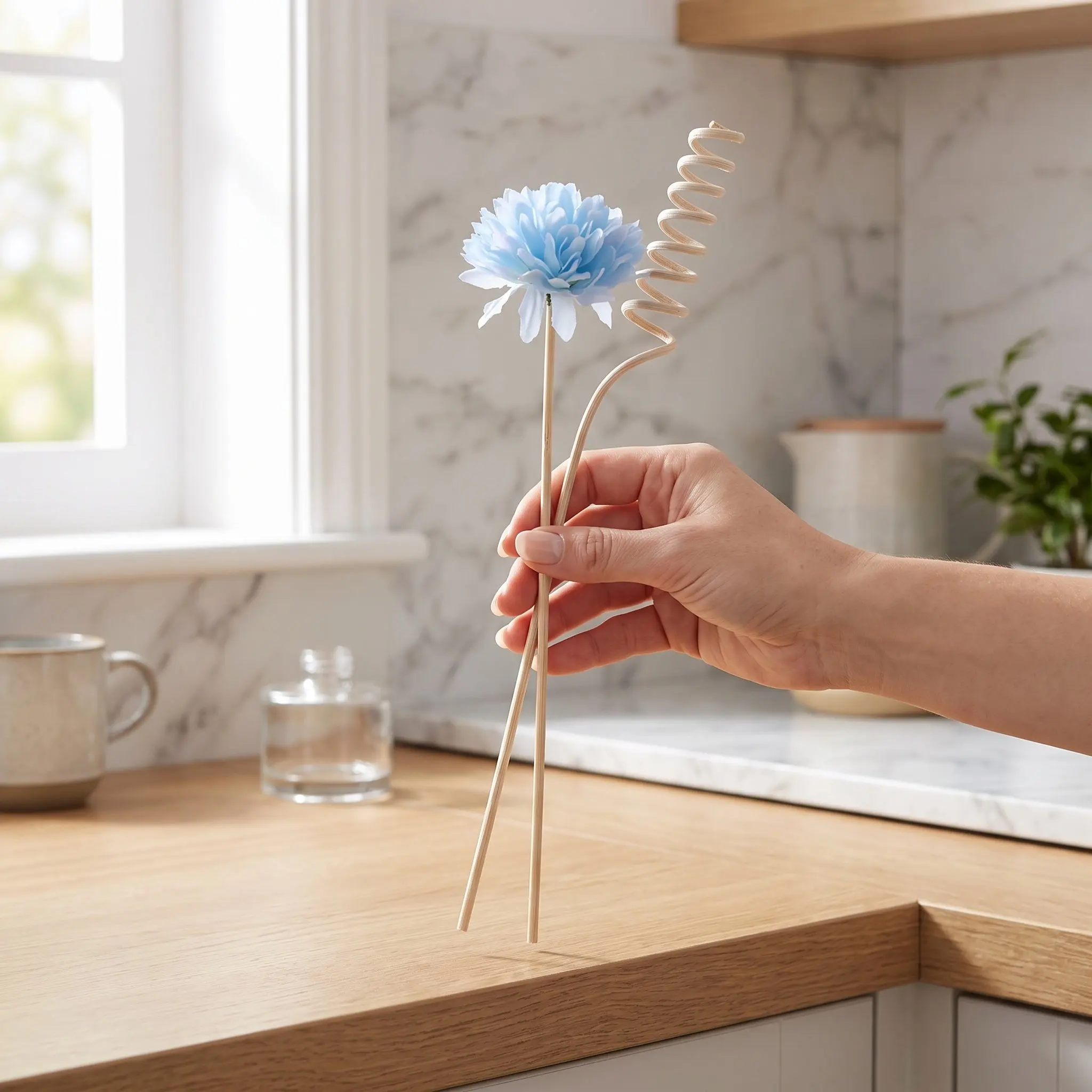 8pcs Diffuser Sticks Flower Rattan Reed Diffuser Refill Essential Oil Aroma Fragrance Sticks Replacement Natural Aromatherapy