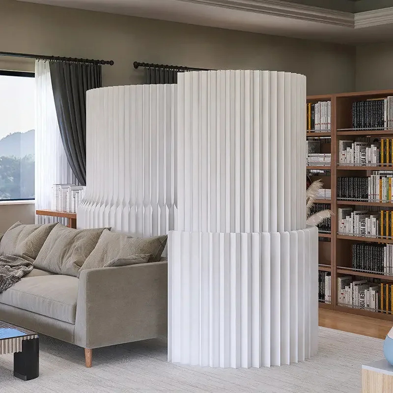 Luminous double-sided modeling screen partition folding and moving, paper wall live stream background, office living room