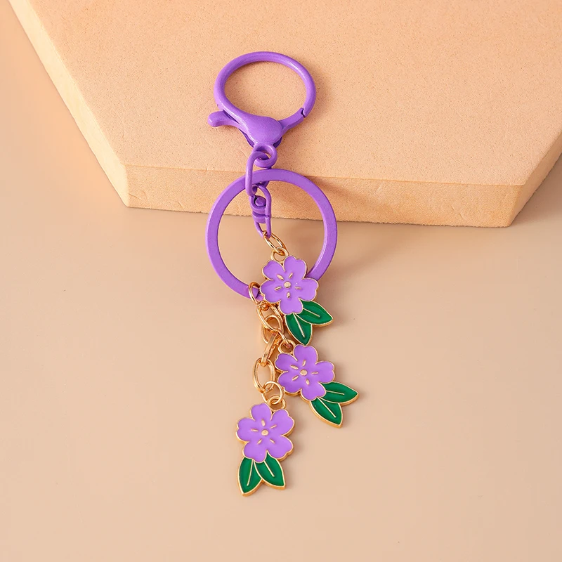 Fashion Flower Keychain for Car Key Holder Women Men Handbag Pendant Keyrings Accessories DIY Jewelry Gifts