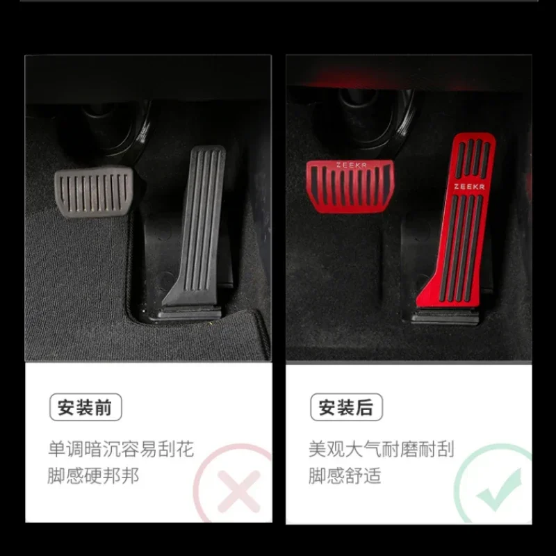 Gas Brake Pedal for ZEEKR 001/007/009/X Aluminum AlloyBrake Gas Accelerator Non-Slip Foot Pedal Auto car Accessories