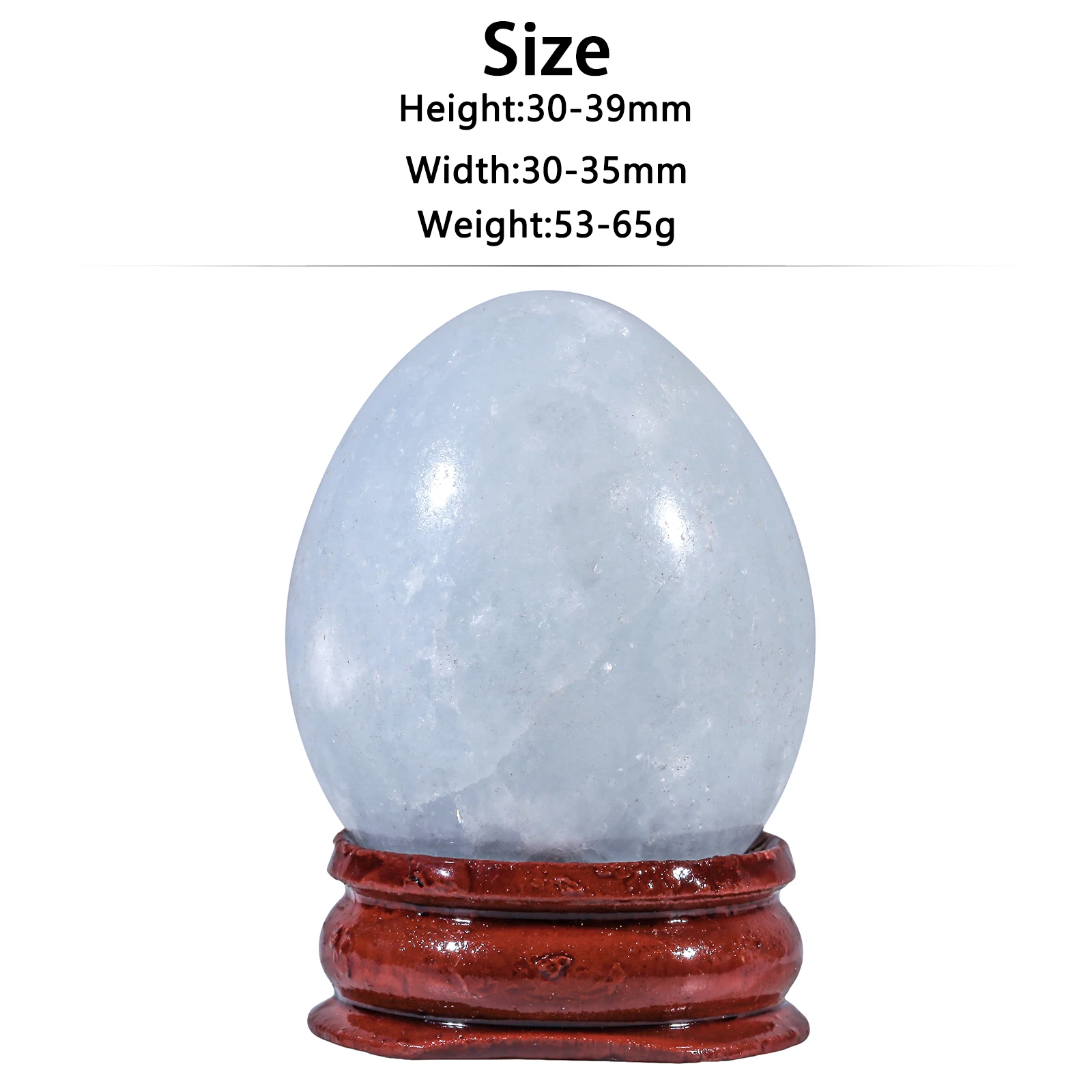 TUMBEELLUWA Natural Blue Celestite Crystal Ball With Wooden Stand Egg Shape Gemstone Sphere Sculpture For Home Decoration