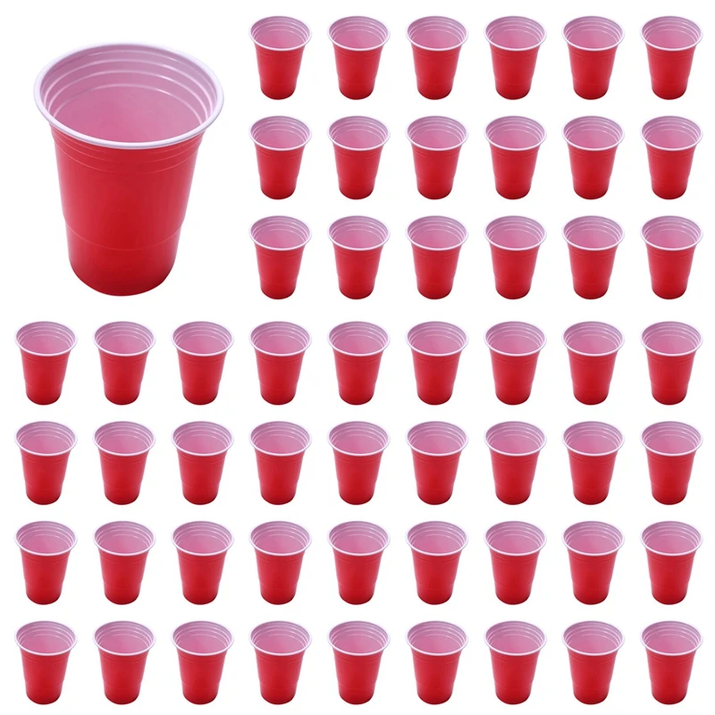 

Promotion! 400Pcs 450Ml Red Disposable Plastic Cup Party Cup Bar Restaurant Supplies Houseware Household Goods High Quality