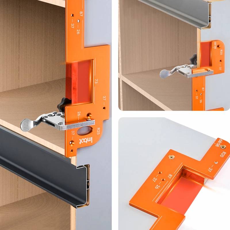 Invisible Embedded Handle Slotting Template, For Wardrobe, Kitchen Handle, Cabinet Door No Handle Needed Slot Positioning Tool