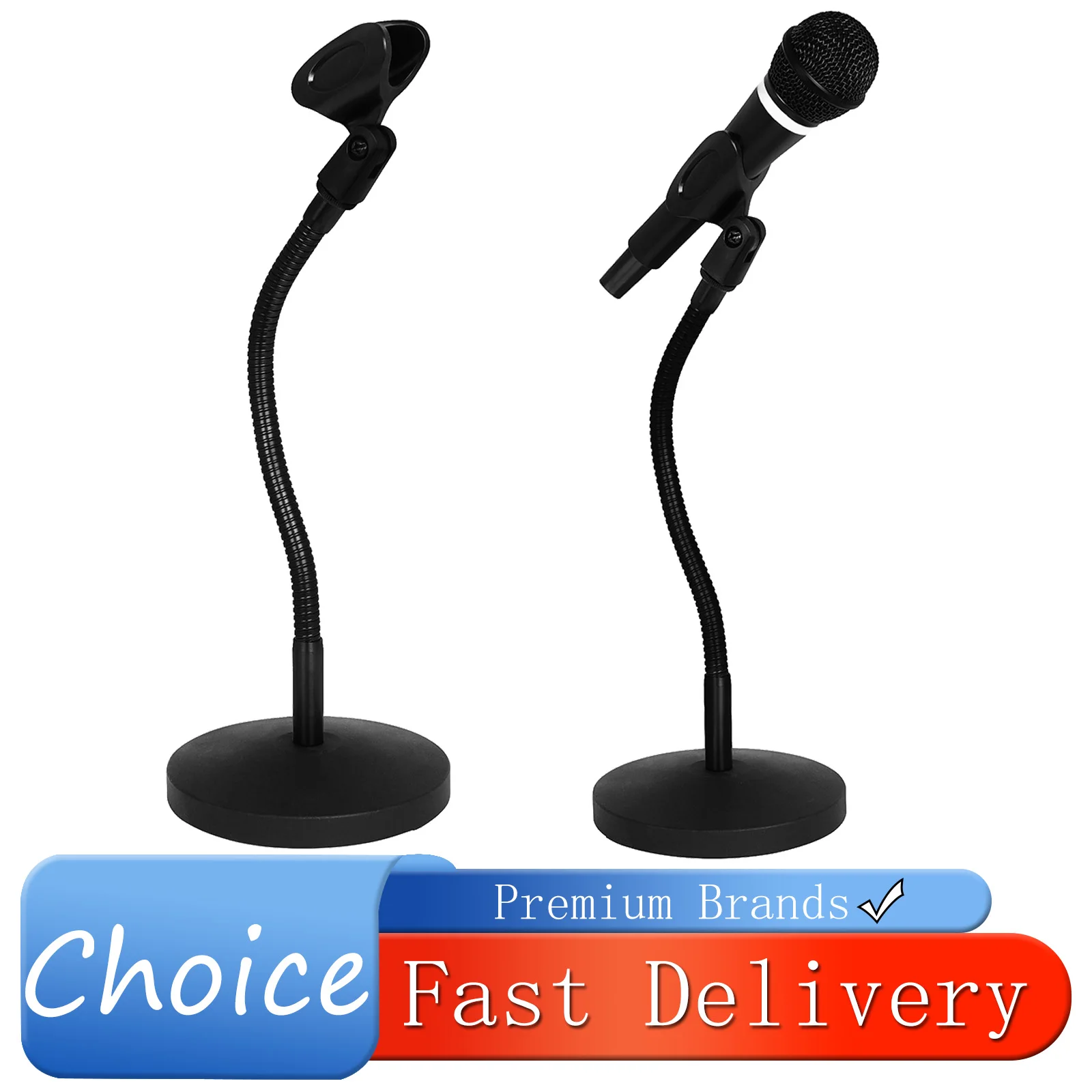IRIN Desktop Microphone Stand HL‑17 Flexible Gooseneck Mic Stand Round Metal Base Adjustable Mic Holder for Live Streaming