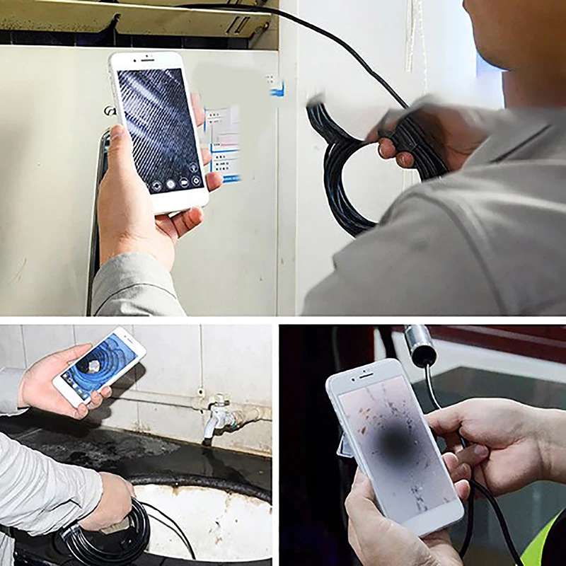 7mm HD Endoscope Camera Waterproof Micro 8 LED IP67 Endoscope for Cars Industrial Smartphone Mini Camera Endoscope USB Type C